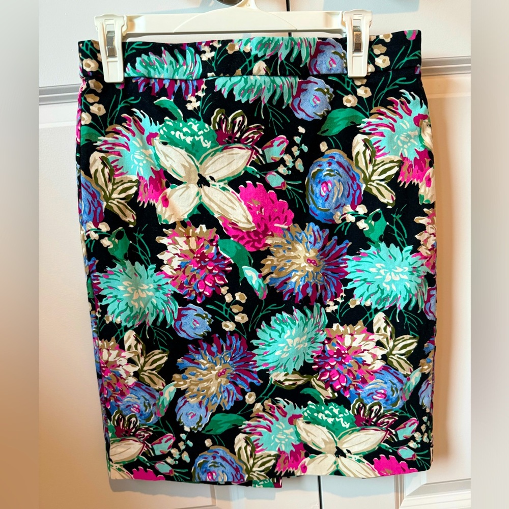 J.Crew factory knee length floral skirt